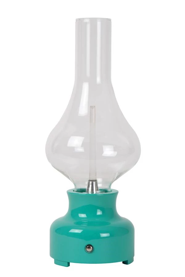 Lucide JASON - Lampe de table Rechargeable - Batterie/Piles - Ø 12 cm - LED 3 StepDim - 1x2W 3000K - Turquoise - éteint